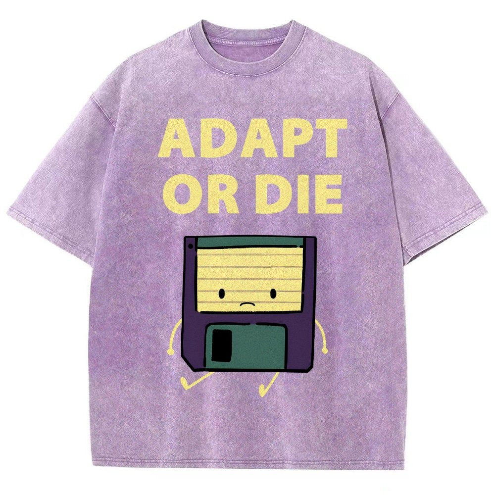 Adapt or Die Floppy Disk Vintage Distressed T-shirt
