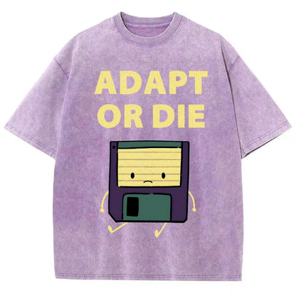 Adapt or Die Floppy Disk Vintage Distressed T-shirt