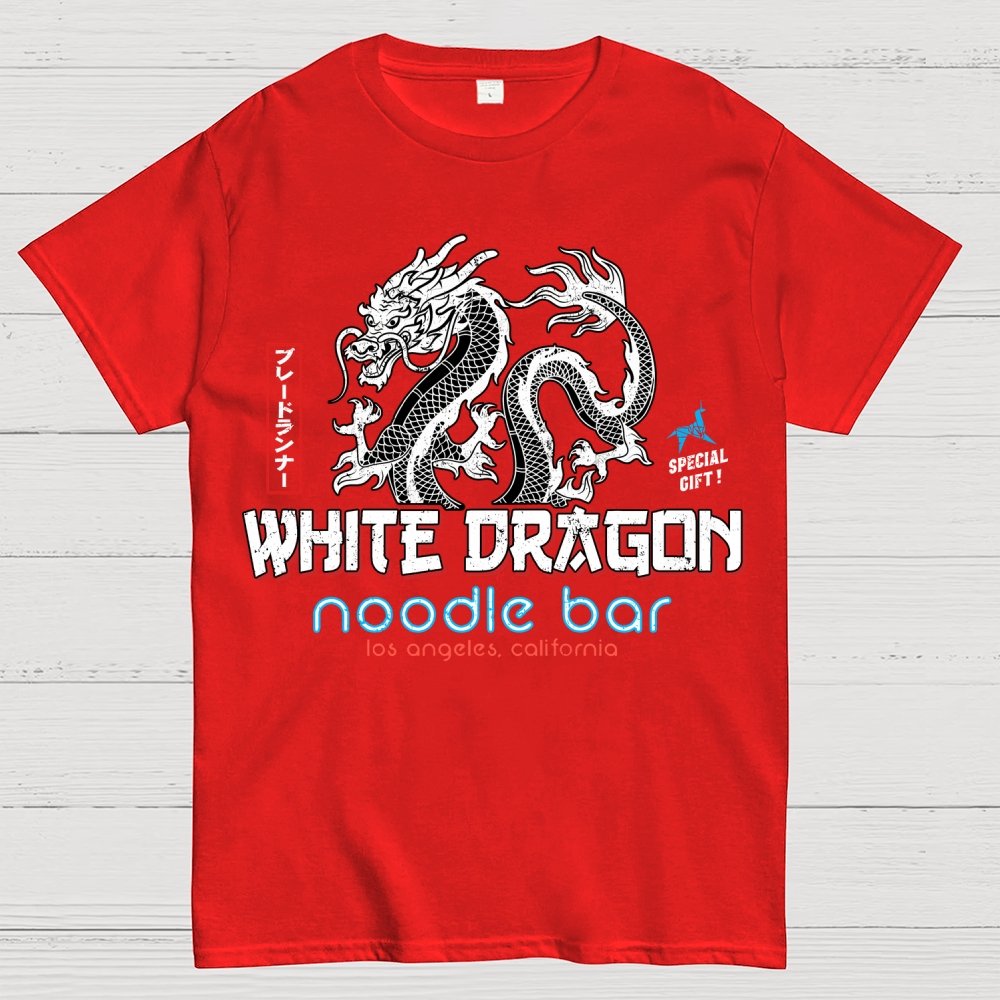 White Dragon Noodle Bar Unisex Geek T-Shirt