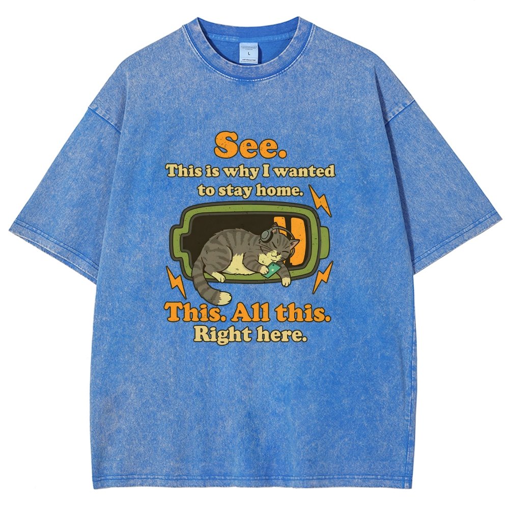 Stay Home Funny Vintage Distressed T-shirt