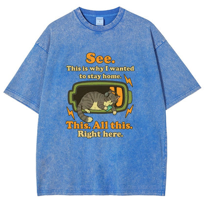 Stay Home Funny Vintage Distressed T-shirt