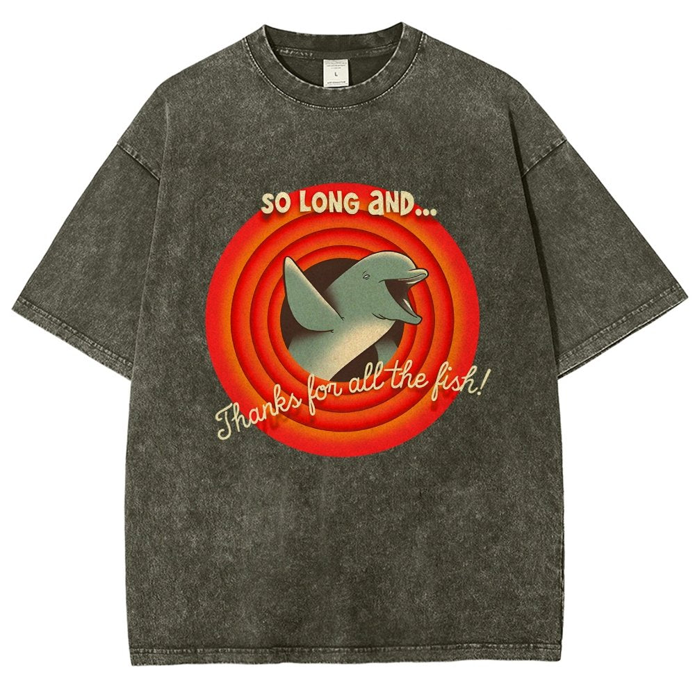 So Long & Thanks for all the Fish Vintage Distressed T-shirt