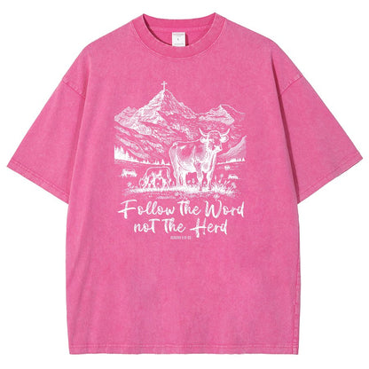 Follow The Word Not The Herd Vintage Distressed T-shirt