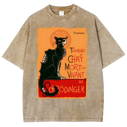 Le chat noir de Schrödinger Vintage Distressed T-shirt
