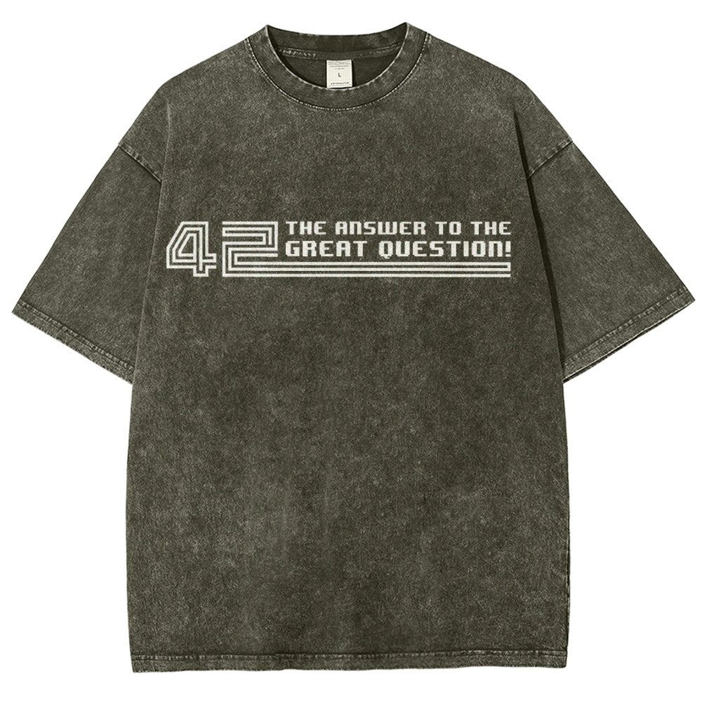 The Answer to the Great Question Vintage Distressed T-shirt