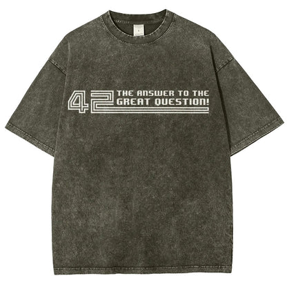 The Answer to the Great Question Vintage Distressed T-shirt