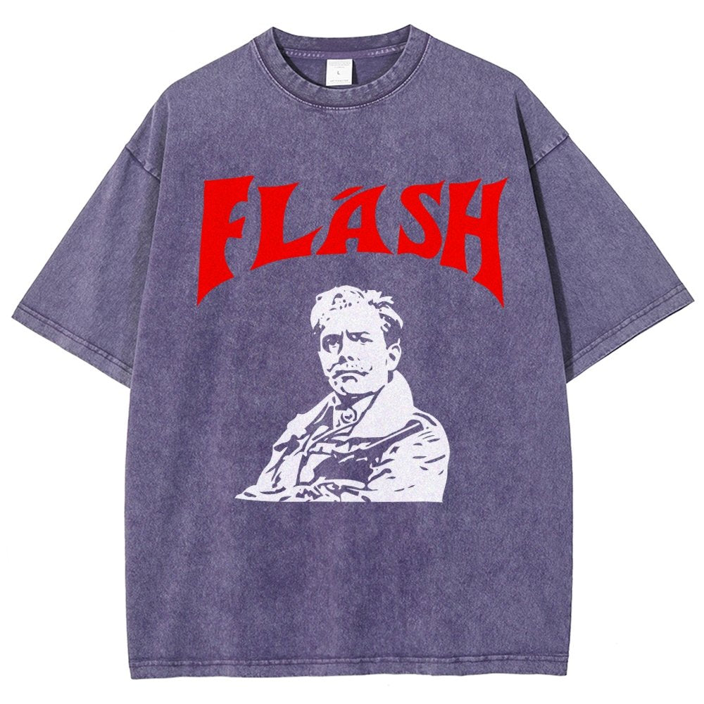 Mister Flashy Flash Spoof Ringer Vintage Distressed T-shirt