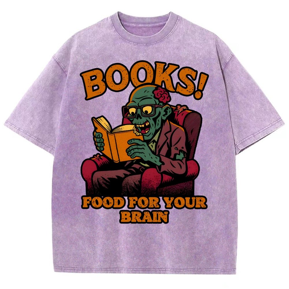 Books! Food For Your Brain Vintage Distressed T-shirt
