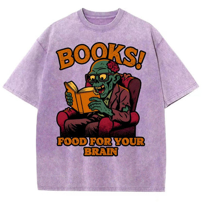 Books! Food For Your Brain Vintage Distressed T-shirt