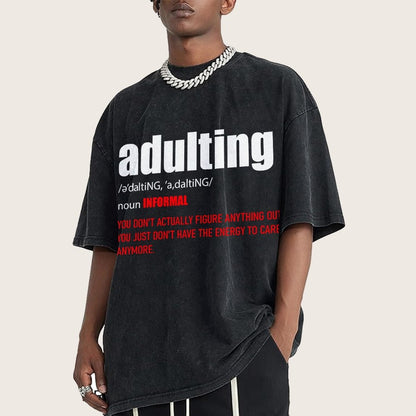 ADULTING Vintage Distressed T-shirt