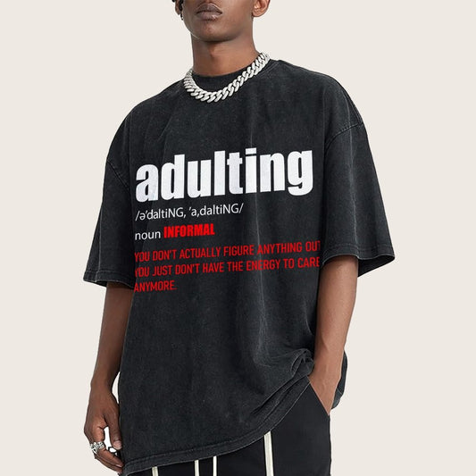 ADULTING Vintage Distressed T-shirt