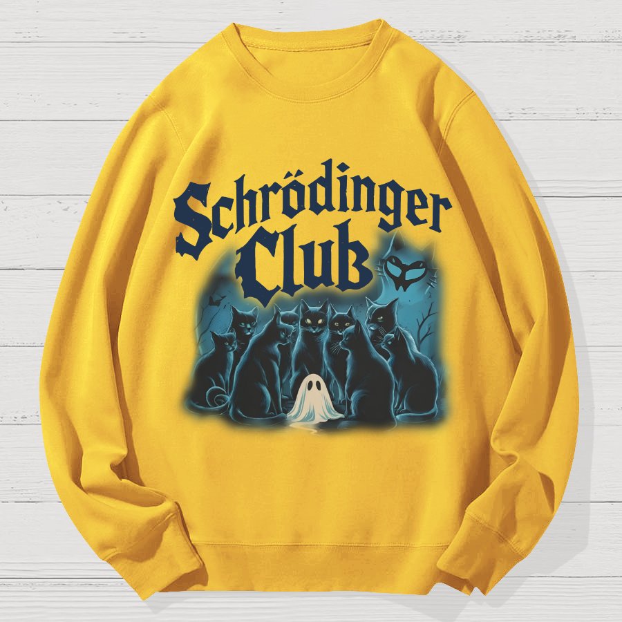 Schrödinger Cat club Halloween Geek Cotton Sweatshirt