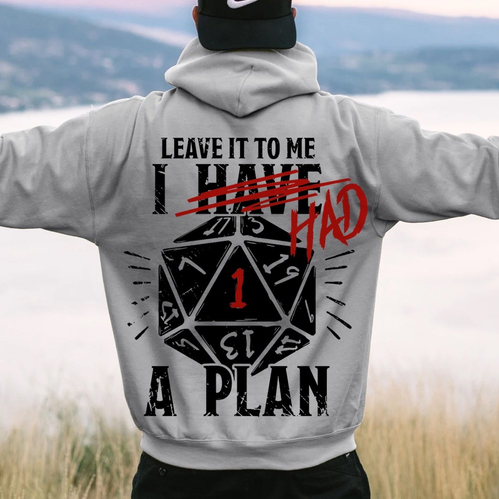 I Had A Plan Nerdy Printed Back Cotton Hoodie