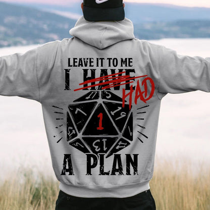 I Had A Plan Nerdy Printed Back Cotton Hoodie