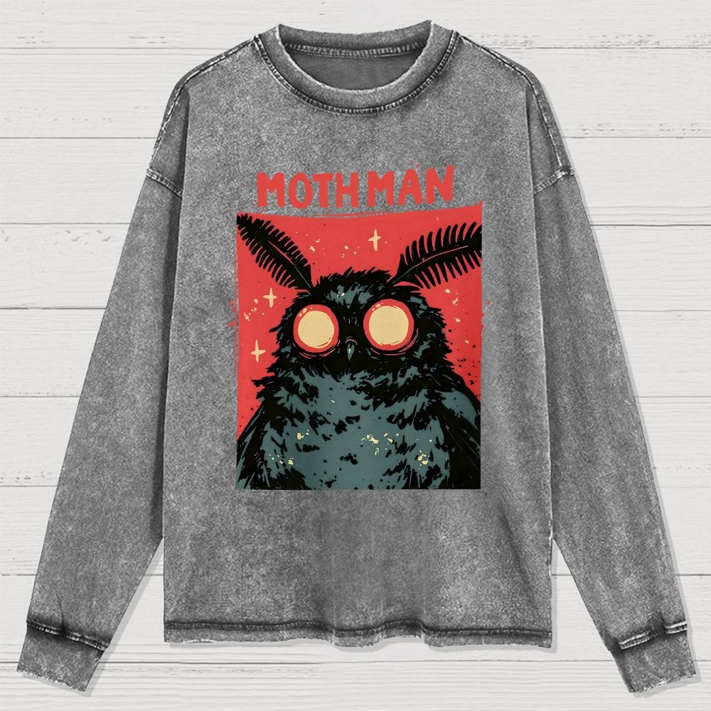 Cryptid Mothman Washed Long Sleeve Tee