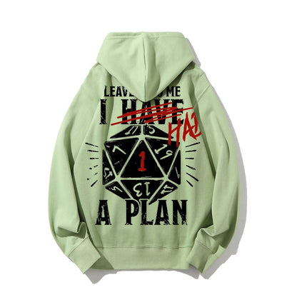 I Had A Plan Nerdy Printed Back Cotton Hoodie