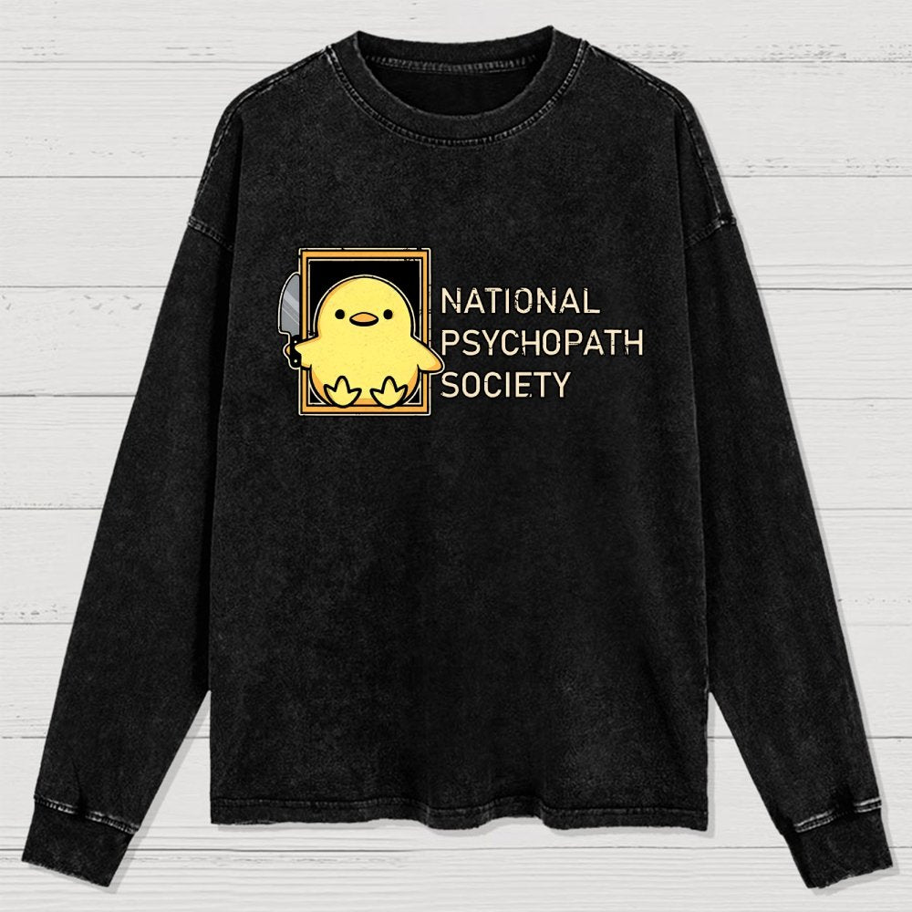National Psychopath Sociaty Washed Long Sleeve Tee