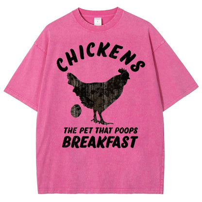 Chickens Poop Breakfast Vintage Distressed T-shirt