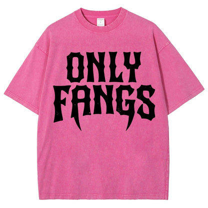 Only Fangs Vintage Distressed T-shirt