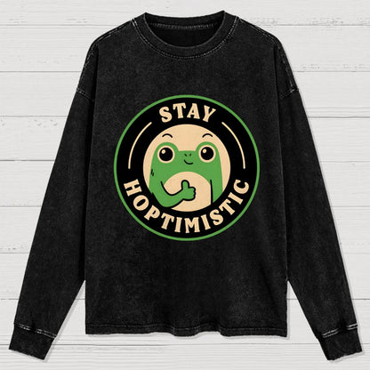 Stay Hoptimistic Washed Long Sleeve Tee