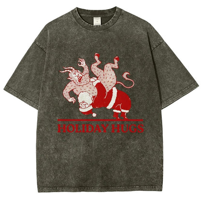 Holiday Hugs Vintage Distressed T-shirt