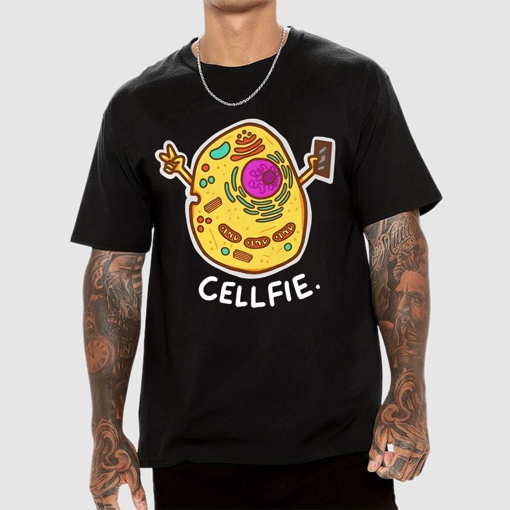 Biology pun Cell-Fie Unisex Geek T-Shirt