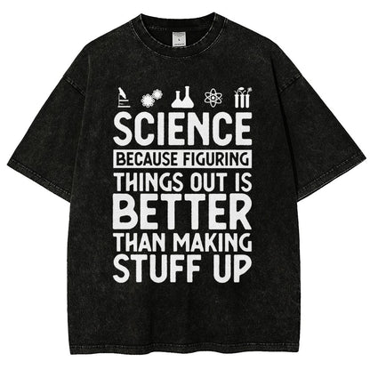 Science Figuring Stuff Funny Science Vintage Distressed T-shirt