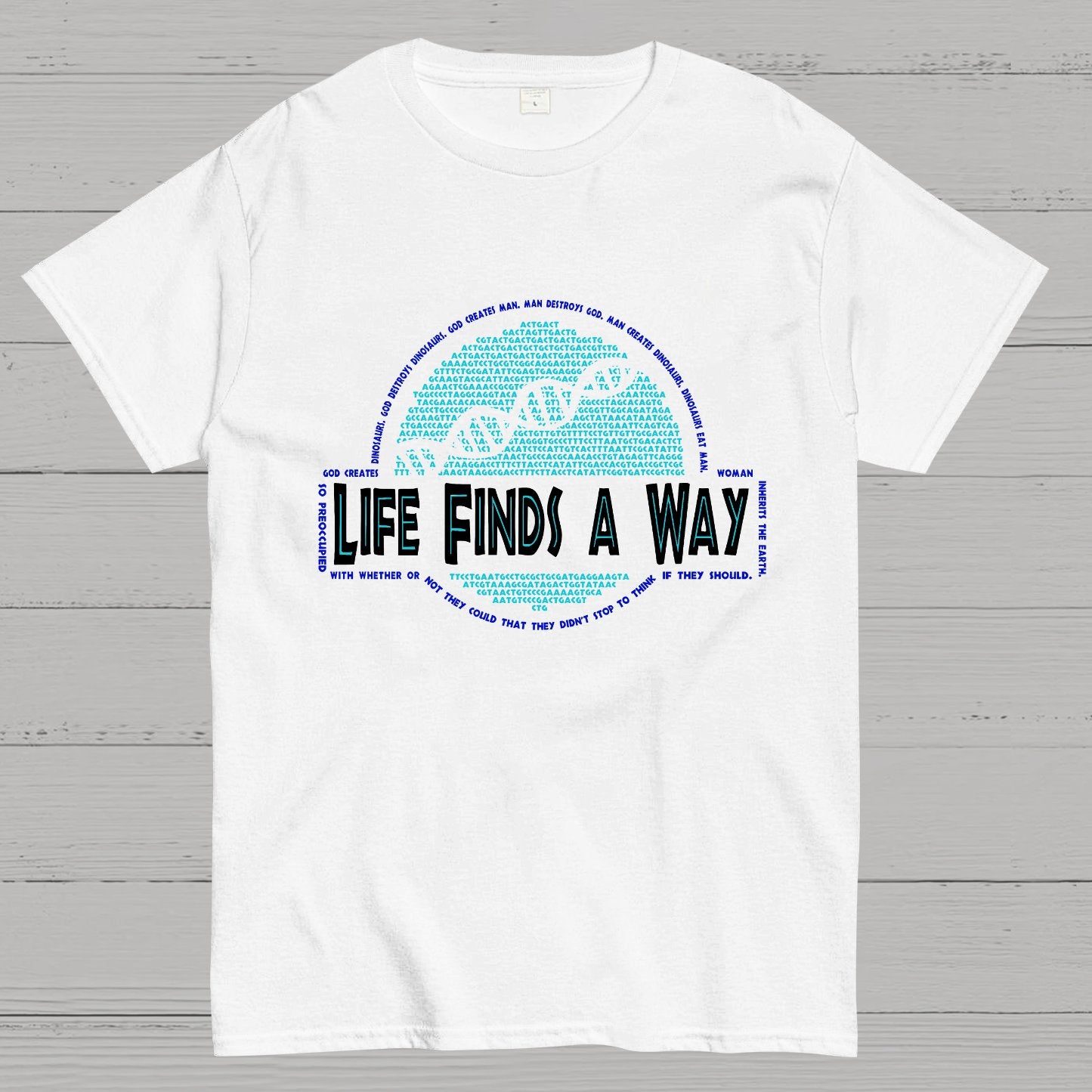 Dino DNA Typography Nerdy T-Shirt