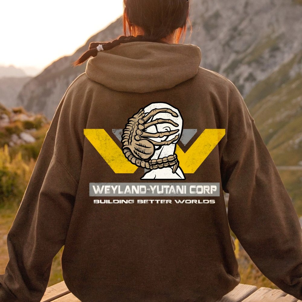 Mysterious Creatures Building Better Worlds Printed Back Unisex Cotton Hoodie