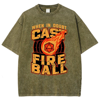 RPG Cast Fireball Quote Vintage Distressed T-shirt