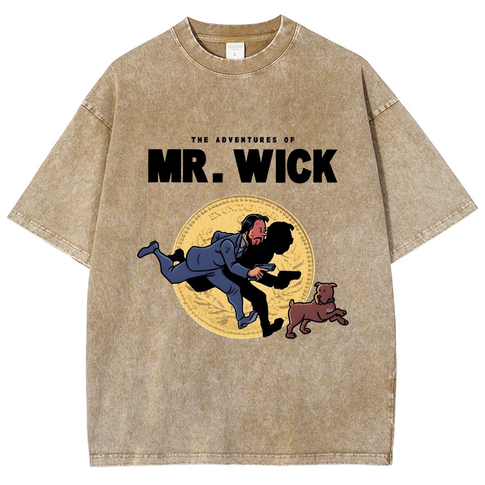 The Adventures of Mr. Wick Vintage Distressed T-shirt