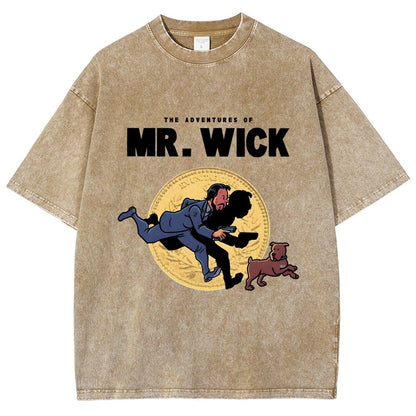 The Adventures of Mr. Wick Vintage Distressed T-shirt