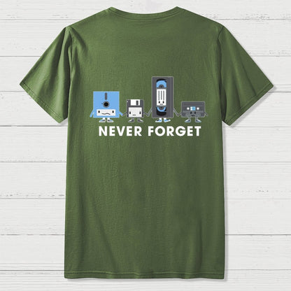 Never Forget  Front And Back Printing Geek T-Shirt