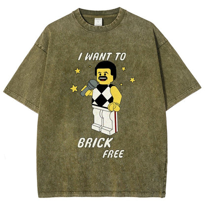 I Want To Brick Free Vintage Distressed T-shirt
