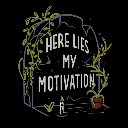 Here Lies My Motivation Funny Geeky T-Shirt