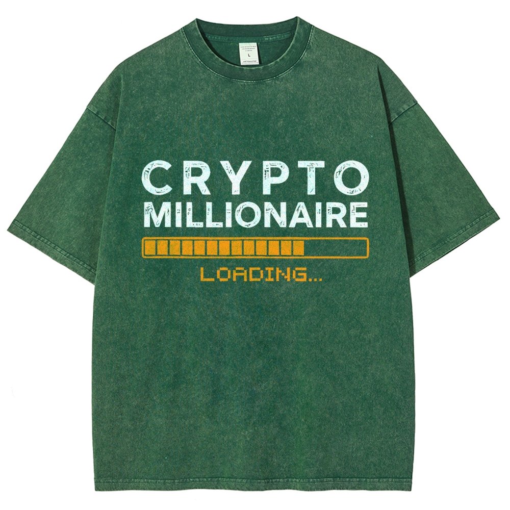 Crypto Millionaire Loading Vintage Distressed T-shirt