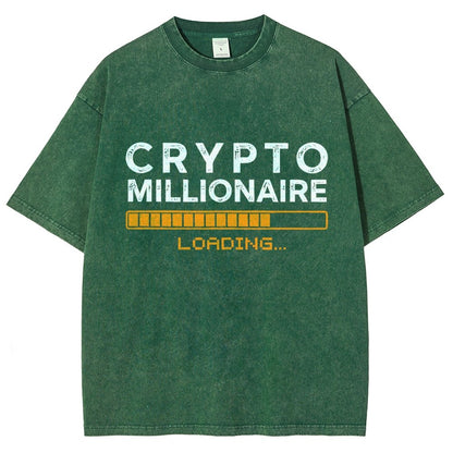 Crypto Millionaire Loading Vintage Distressed T-shirt