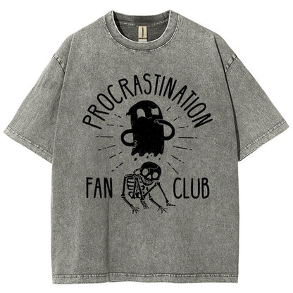 Procrastination Fan Club Vintage Distressed T-shirt