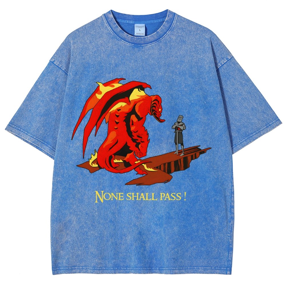 None Shall Pass Vintage Distressed T-shirt