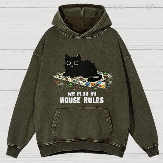 We Play By House Rules Vintage Distressed Hoodie