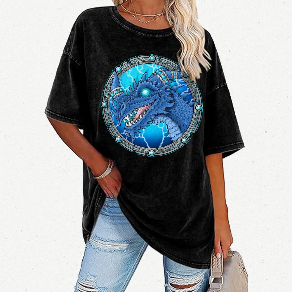 Blue Dragon Vintage Distressed T-shirt