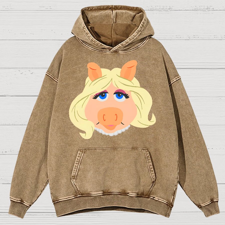 Retro Pop Culture Puppet Face4 Vintage Distressed Hoodie