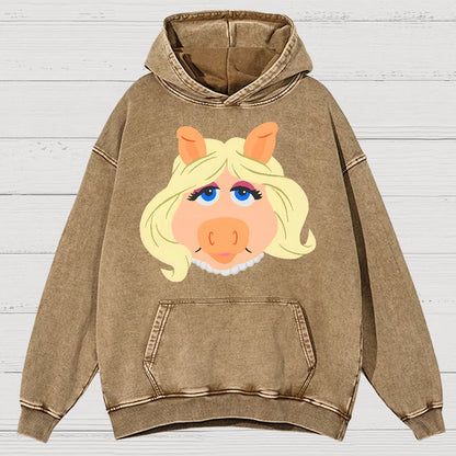 Retro Pop Culture Puppet Face4 Vintage Distressed Hoodie