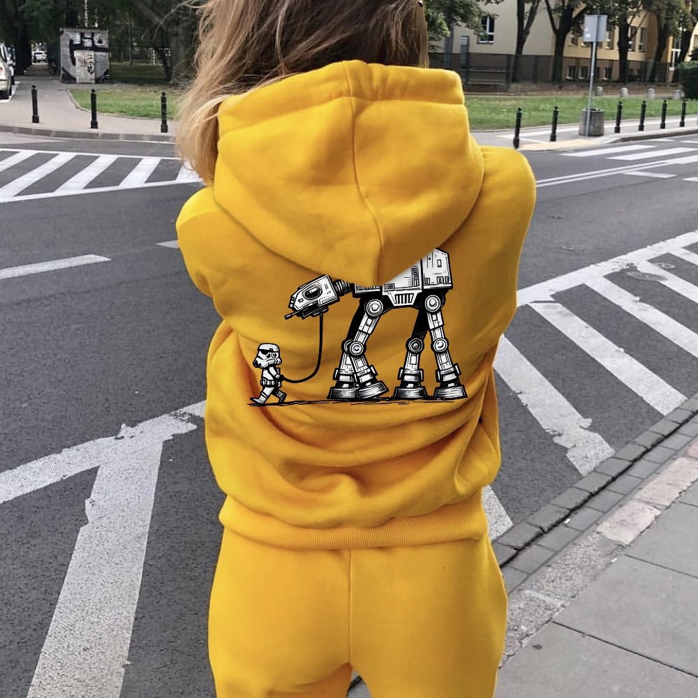 Galactic Robot Dog - Planetary Skirmishes Printed Back Unisex Cotton Hoodie