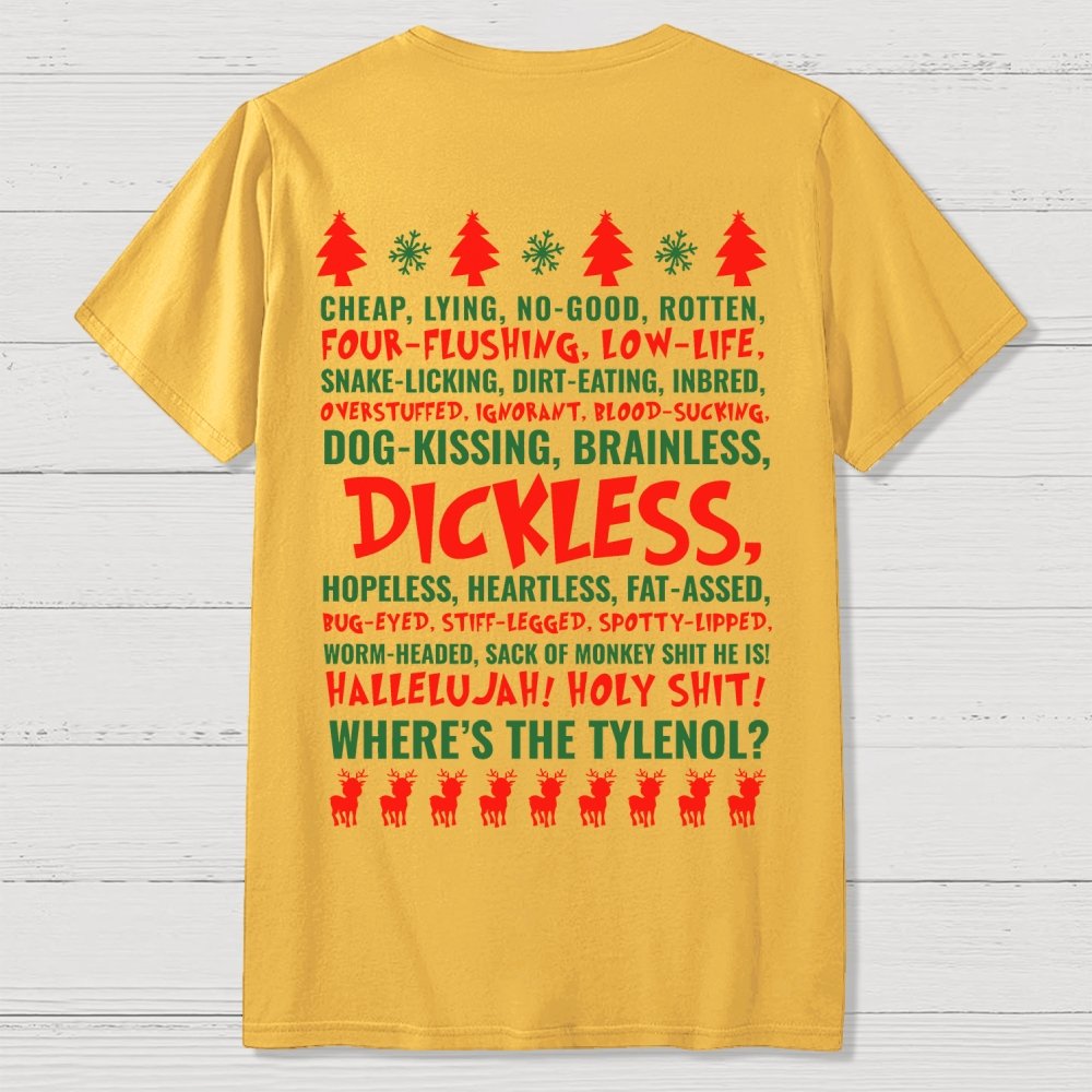 Holiday Family Christmas Front And Back Printing Geek T-Shirt