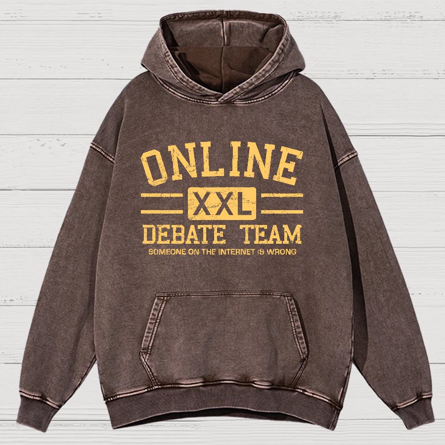 Online Debate Team Vintage Distressed Hoodie