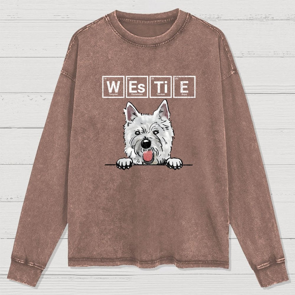 Periodic Table of Dogs  Dog Lover  Funny Science Washed Long Sleeve Tee