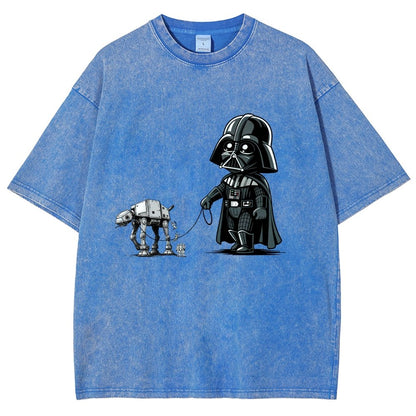 Dark Lord walking his dog Vintage Distressed T-shirt