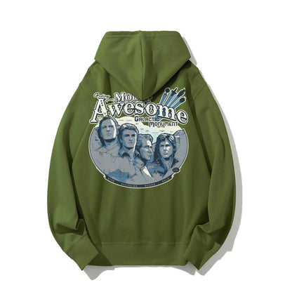 Mt. Awesome Printed Back Unisex Cotton Hoodie