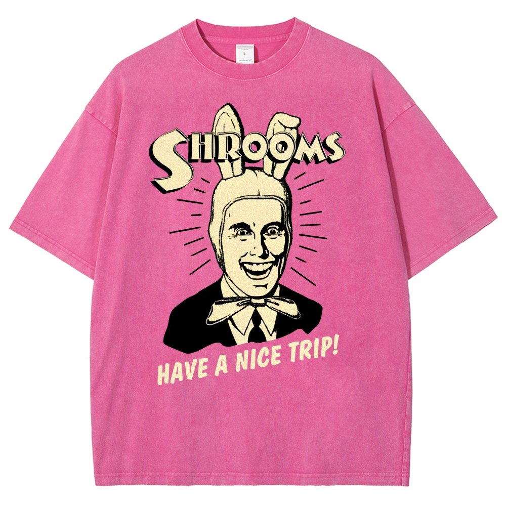 Shrooms Have A Nice Trip Funny Vintage Distressed T-shirt